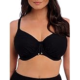 Fantasie Swim Women's Standard Beach Waves Underwire Gathered Full Cup Bikini Top, Black