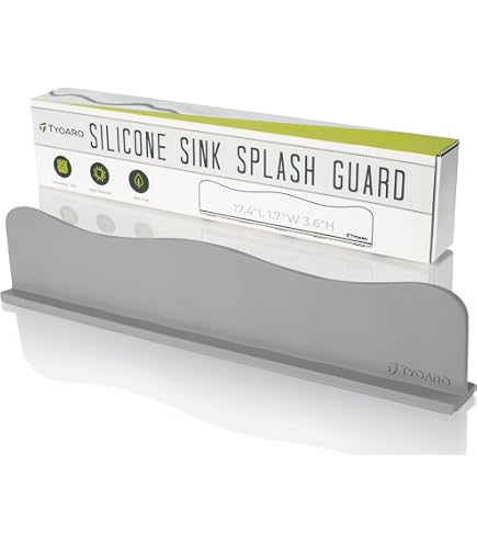 Drymate Tapis de protection anti-éclaboussures pour évier de cuisine et de salle de bain, tapis de séchage anti-goutte à profil bas, tissu absorbant/imperméable, lavable (fabriqué aux États-Unis
