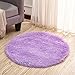 LOCHAS Luxury Round Fluffy Area Rugs for Bedroom Kids Girls Room Nursery, Super Soft Circle Rug, Cute Shaggy Carpet for Children Living Room, 4x4 Feet Purple