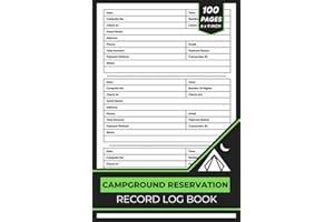 Campground Reservation Record Log Book: Camping Reservation Logbook | Campsite Booking Management Journal | 100 Pages