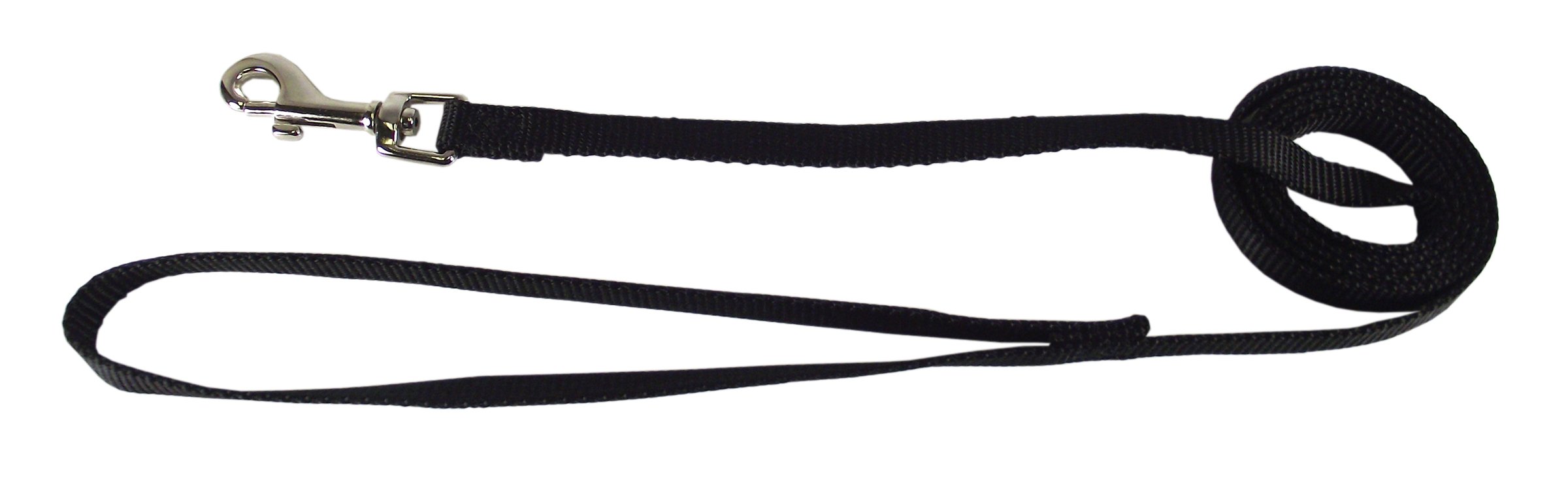 Hamilton Pet & Equine Nylon Leash with Swivel Snap, Black, 3/8" x 6'