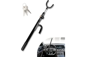 KNFRXO Steering Wheel Lock, Anti-Theft car Device, Car Wheel Lock of Heavy Duty, Vehicle Security Steering Wheel Lock with Adjustable Length for Cars Trucks Vans and SUVs, Black