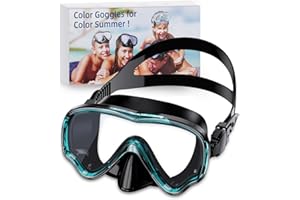 VOSOIR Swim Goggles for Adults, 180° Wide-Angle Snorkel Mask, Tempered Glass Adult Diving Mask, Leak-Proof Swimming Goggles with Nose Cover Diving Gear for Young Teen Adult Men and Women Pool Beach B