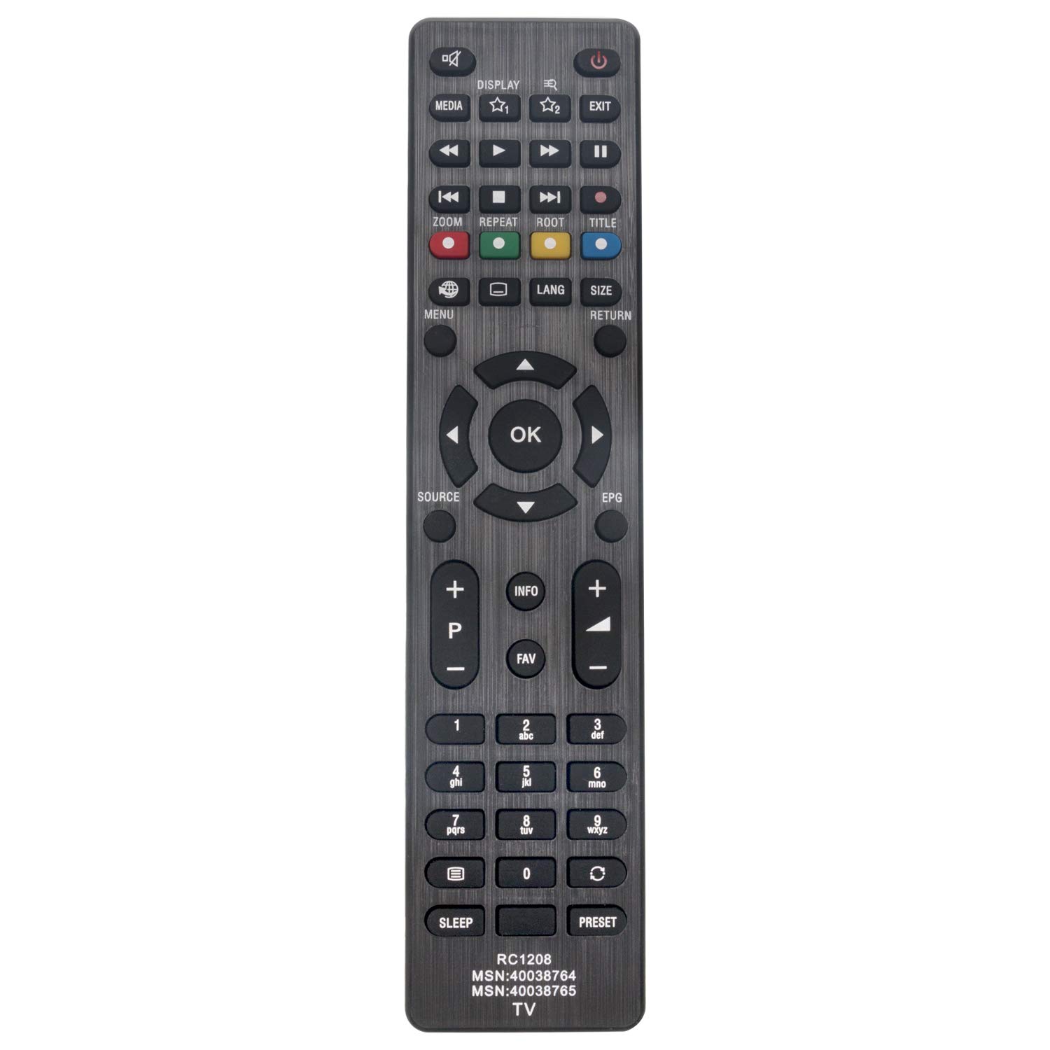 RC1208 Replace Remote Control - VINABTY RC1208 MSN40038764 MSN40038765 Remote Control Replacement for Medion TV P12129 P12146 P12148 MD30737 MD-30737 Remote Controller