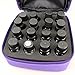 FLYMEI 16-Bottle Essential Oil Carrying Case - With Foam Insert, Inside Pocket and Handle - Strong Double Zipper - Contain 5ml,10ml,15ml Bottles - Purple