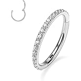 GAGABODY Conch Piercing Jewelry 20g 18g 16g 14g 12g Septum Jewelry Conch Hoop Daith Earrings Surgical Steel Clicker Hoop Piercing Rings Lip Rings with CZ Helix Rook Cartilage Piercing Jewelry