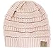 Winter White Ivory Thick Slouchy Knit Oversized Beanie Cap Hat,One Size,2 Pack: Dark Grey/Indie Pink