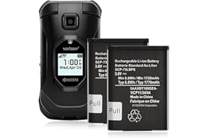 DRECHAS Battery for Kyocera Flip Phone (2 Pack), SCP-73LBPS Battery New 0 Cycle Replacement Battery for Kyocera DuraXV Extreme E4810, DuraXE Epic E4830 Verizon Flip Phone