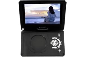 RASTKY Multifunctional Full HD Portable 12" DVD Player Toughened Explosion Proof Technology, Remote Control, for Travel (Blac