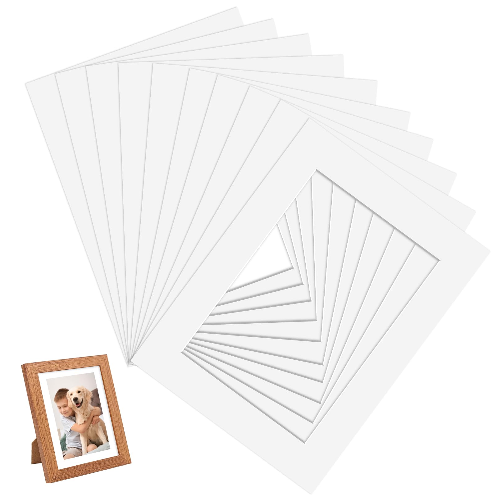 30Pcs White Picture Mounts for Frames Cut to Size Photo Mounts 7x5 Inch to Fit 6x4 Inch Size Picture Frame Mats Mount Board Card for Framing Picture Frame Mounts for Display Artwork Photos Paintings