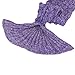NOPTEG Kids Mermaid Sleeping Funny Blanket Crocheted Sofa Sleeping Bag Birthday Gift with Scale for Camping,Sleeping,Reading,Car Trip (Deep Purple)