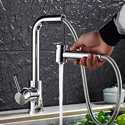 Single Handle Kitchen Mixer Sink Tap Kitchen Faucet Pull Type