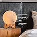 KUNGKEN Rechargeable 3D Printing Moon Lamp Premium Touch Control Luna Night Light Dimmable 2 Colors LED Mood Lamp with Magnetic Wooden Mount 3.15IN