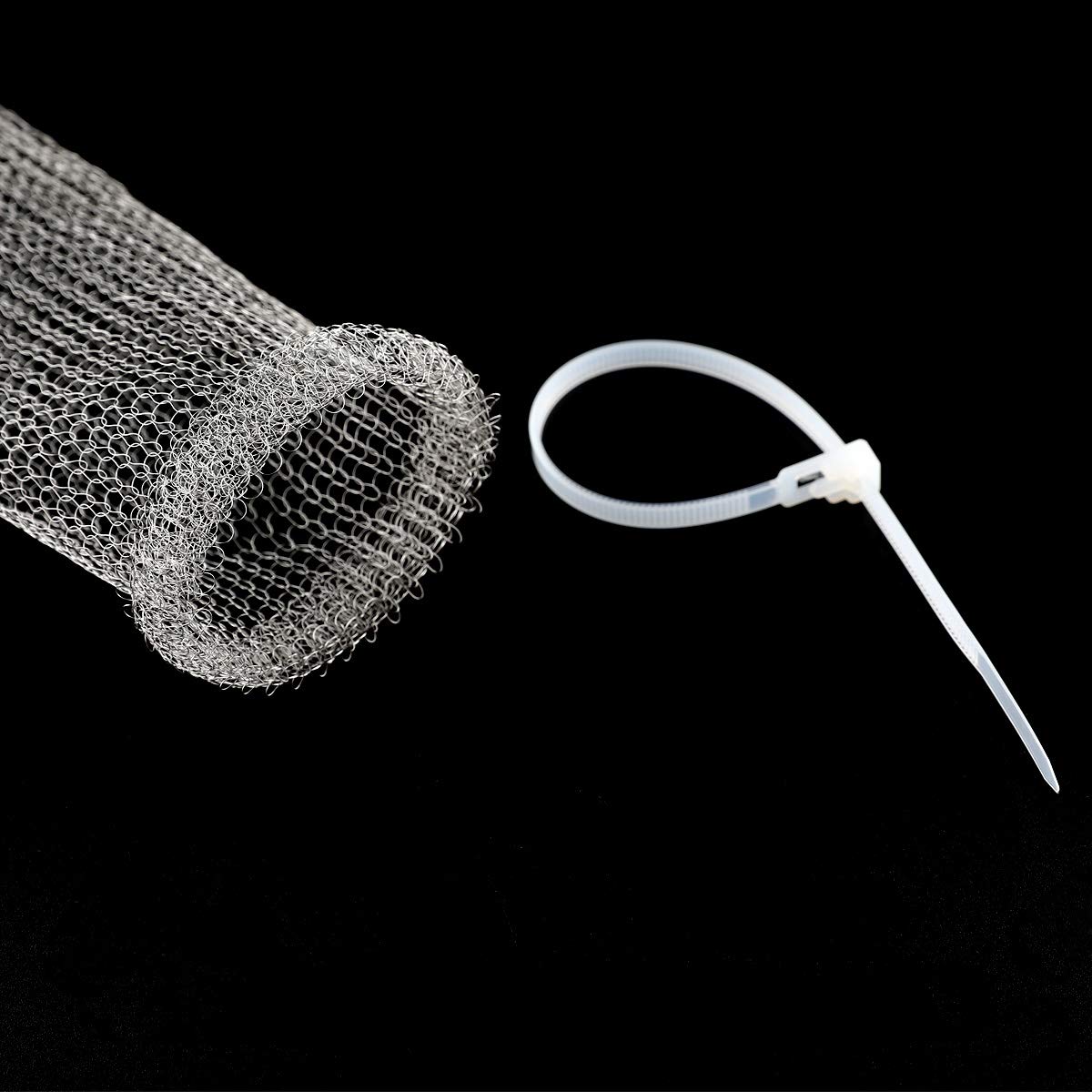 24 Pieces Lint Traps Stainless Steel Washing Machine Lint Snare Traps Laundry Mesh Washer Hose Filter with 24 pcs Cable Ties