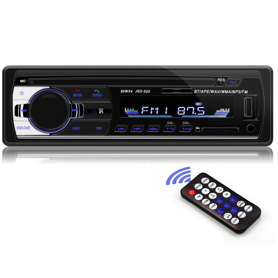 BOOMBOOST Car Radio Bluetooth Hands free, 1DIN 12V Car Stereo Car MP3 Player Support FM/USB/SD/AUX-IN with Remote Control