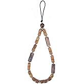 Danni Yan Cell Phone Wrist Strap Wrist Lanyard Sandalwood Beaded Strap Beaded Mobile Phone Lanyard Phone Charm (Wood/Coffee)