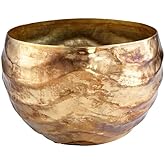 Cyan Design 09954 Medium Lexham Aluminum Vase - Decorative Centerpiece for Home, Office, Wedding Vase with Gold Finish - 8.5'