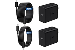 45W Super Fast Charger Type-C, 2Pack 45W USB C Charger Block with 10FT/6FT USB C to C Cable Fast Charging for Samsung Galaxy 