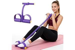Multifunctional Pedal Resistance Band with Handle,4/6/8 Tubes for All Weights,Premium Thick-Gauge TPE Tubes with 300% Stretch