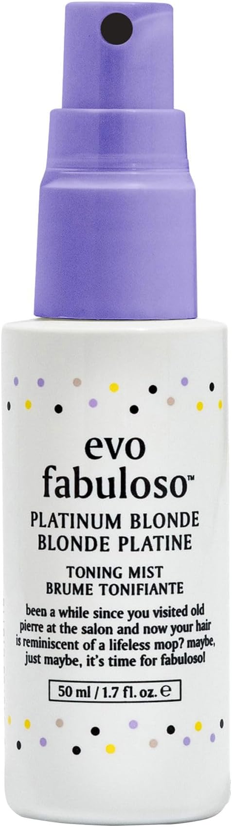 EVO Fabuloso Platinum Blonde Toning Mist Hair Toner 50ml Travel Size