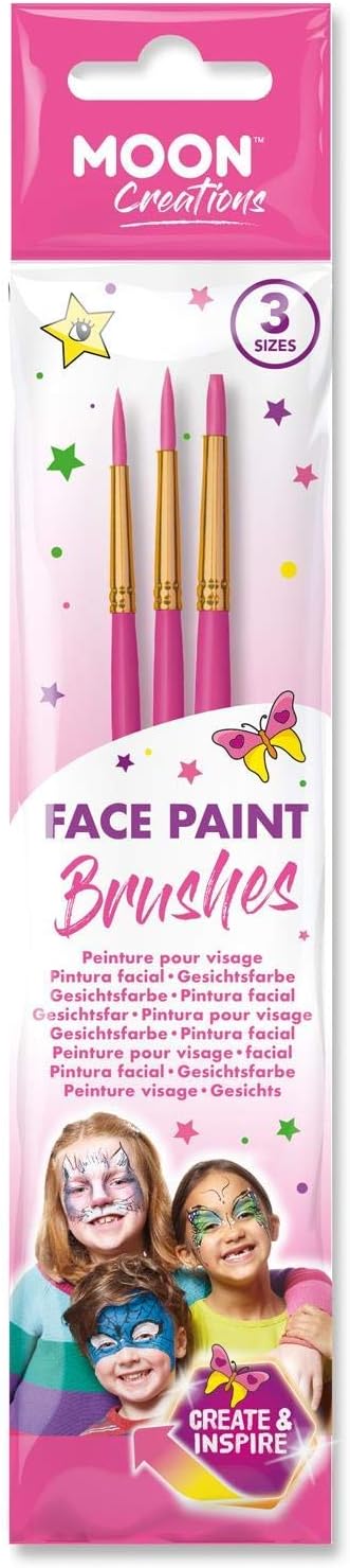 Face Paint Brushes by Moon Creations (Pink Brush Set), Multipack