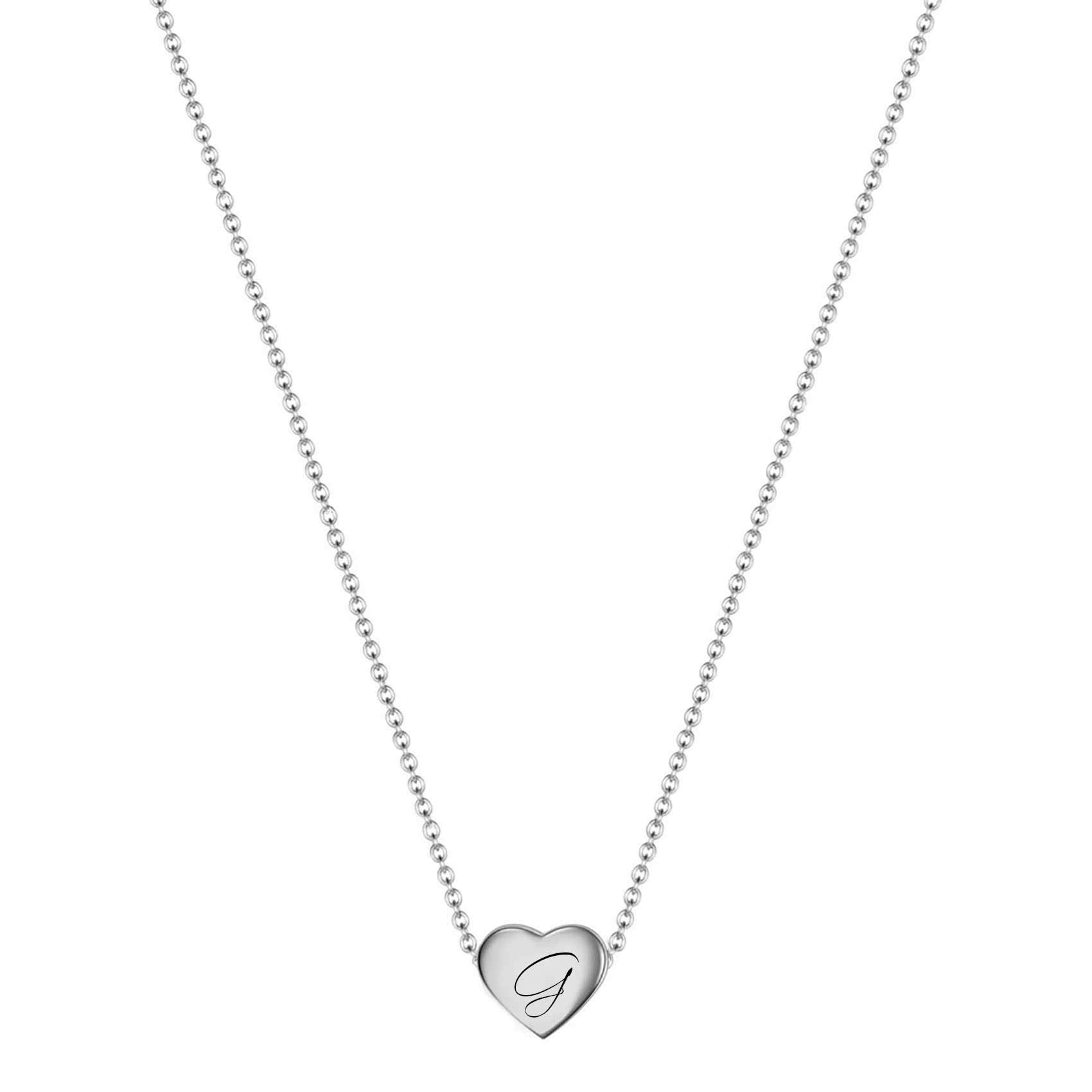 VQYSKO Necklace Ladies Heart Letter Chain-Stainless Steel Name Chains, Exquisitely Small(For Women/Girls/Mom) Birthday Gift