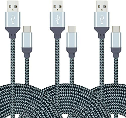 USB Type C Charging Cable, MIVINE 3Pack 10Ft Nylon Braided USB C Fast Charger Data Cable for Galaxy Note 8 S9 plus S8 S8+, ZTE AXON Pixel XL Nexus 6P 5X LG G6 G5 V30 Oneplus 3T 5 Nintendo Switch
