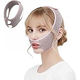 PUOPOSTY V Line Lifting Mask Chin Strap for Sleeping - Double Chin Reducer & Jawline Shaper with Adjustable Face Lifting Tape, 3D Contoured Jaw Exerciser for Women (Pink/M)