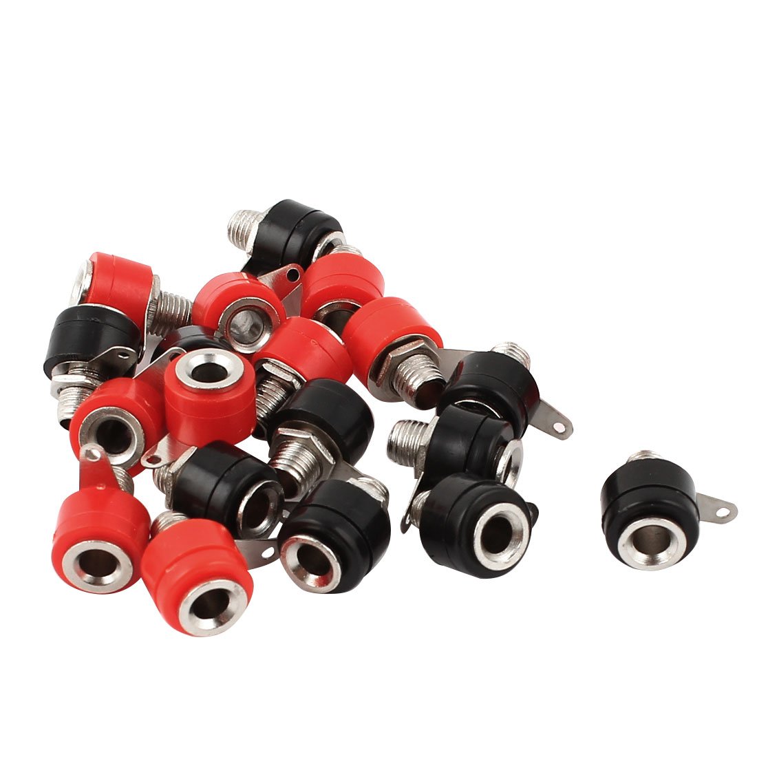 sourcing map 20Pcs Speaker Amplifier 6mm Thread 4mm Banana Connector Socket Binding Post Adapter