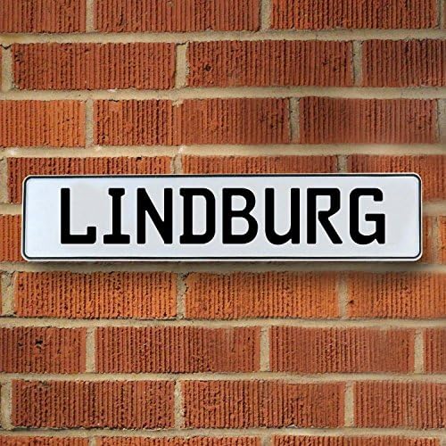 Vintage parts USA VPAY20F93 Lindburg White Stamped Aluminum Street Sign Mancave Wall Art