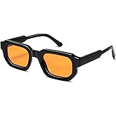 VANLINKER Retro Small Chunky Rectangle Sunglasses for Men Women Vintage Trendy Square Thick Sun Glasses VL9823