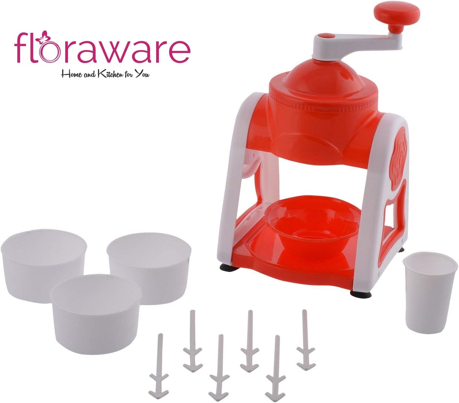 Floraware Plastic Gola Slush Maker, 11-Pieces, Red