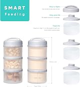 Termichy Baby Milk Powder Dispenser Pots 2 Pack Grey Stackable Formula Container view 2