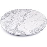 Marble Lazy Susan, 12" Cake Turntable for Decorating, Natural Marble Cake Stand Turntable Baking Supplies for Displaying Cupc