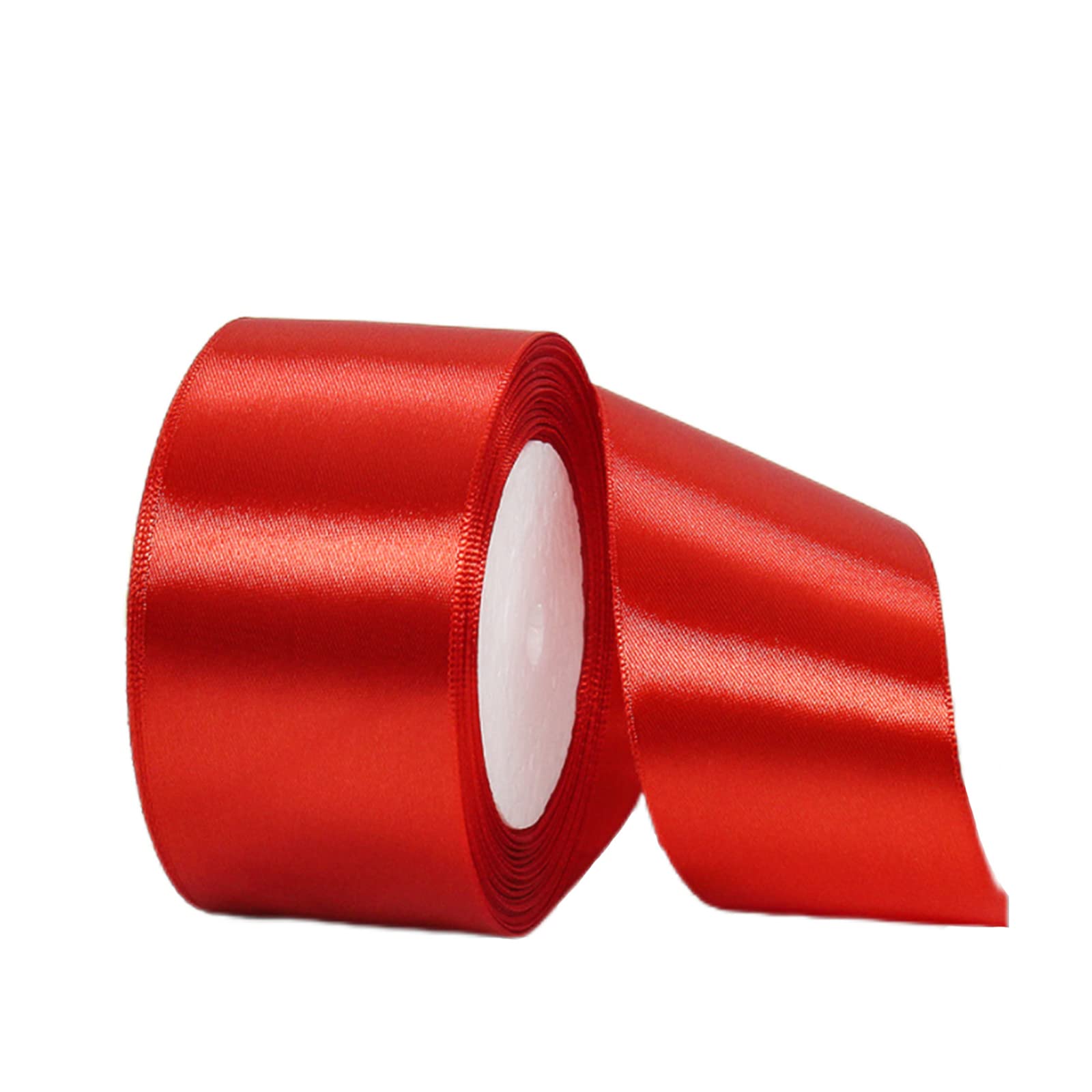 King Charles III Coronation Decor - 22M Union Jack Red Polyester Double Sided Satin Ribbon for Gift Wrapping, Balloons, Hair Bows, Cake & Wedding Decor