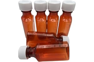 Sandhill Tools Pharmacy Liquid Medicine Leak Proof Bottles 2 Oz with Child Resistant Caps, Perfect for Travel Graduated Oval Plastic Containers (6 Pack)
