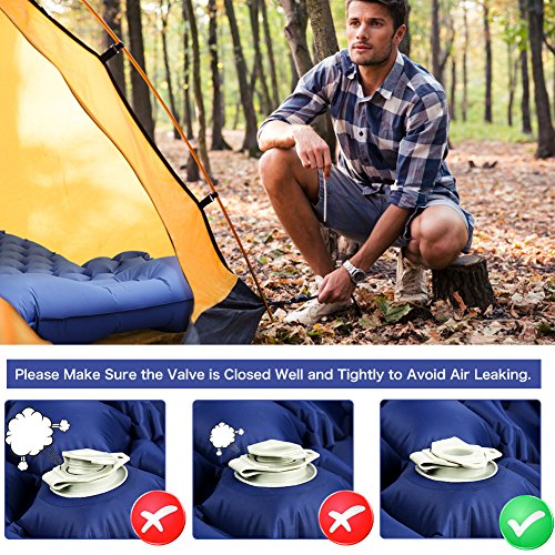 WEINAS Sleeping Pad, Ultralight Inflatable Sleep Pads for Camping Backpacking with Pillow Compact Air Mat Portable Lightweight Mattress for Hiking Hunting Traveling Fishing Biking
