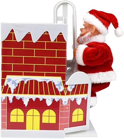 Immagini Di Natale Con Musica.Toyvian Natale Elettrico Bambola Di Babbo Natale Con Musica Oltre Il Muro Regalo Di Natale Di Arrampicata Camino Senza Batteria Amazon It Casa E Cucina