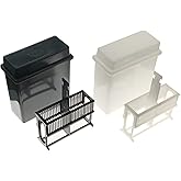 MUHWA 24 Places Microscope Slides Staining Rack and Jar, 2 Sets, Gray/White