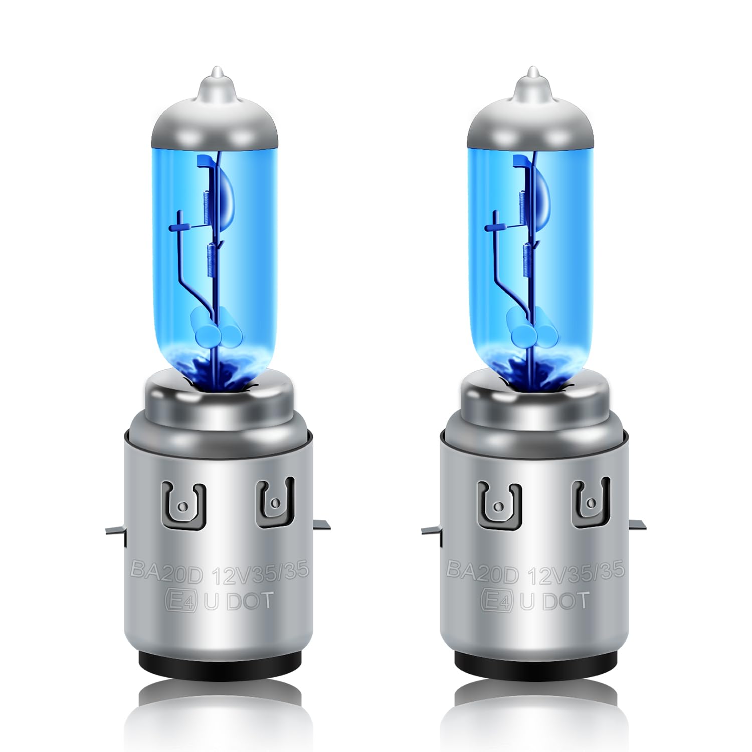 Photo 1 of **MISSING 1 BULB**
DZG Ba20d H6 S2 Halogen Bulbs 12V 35/35W Motorcycle Light Bulbs 5500K Warm White, Pack of 2