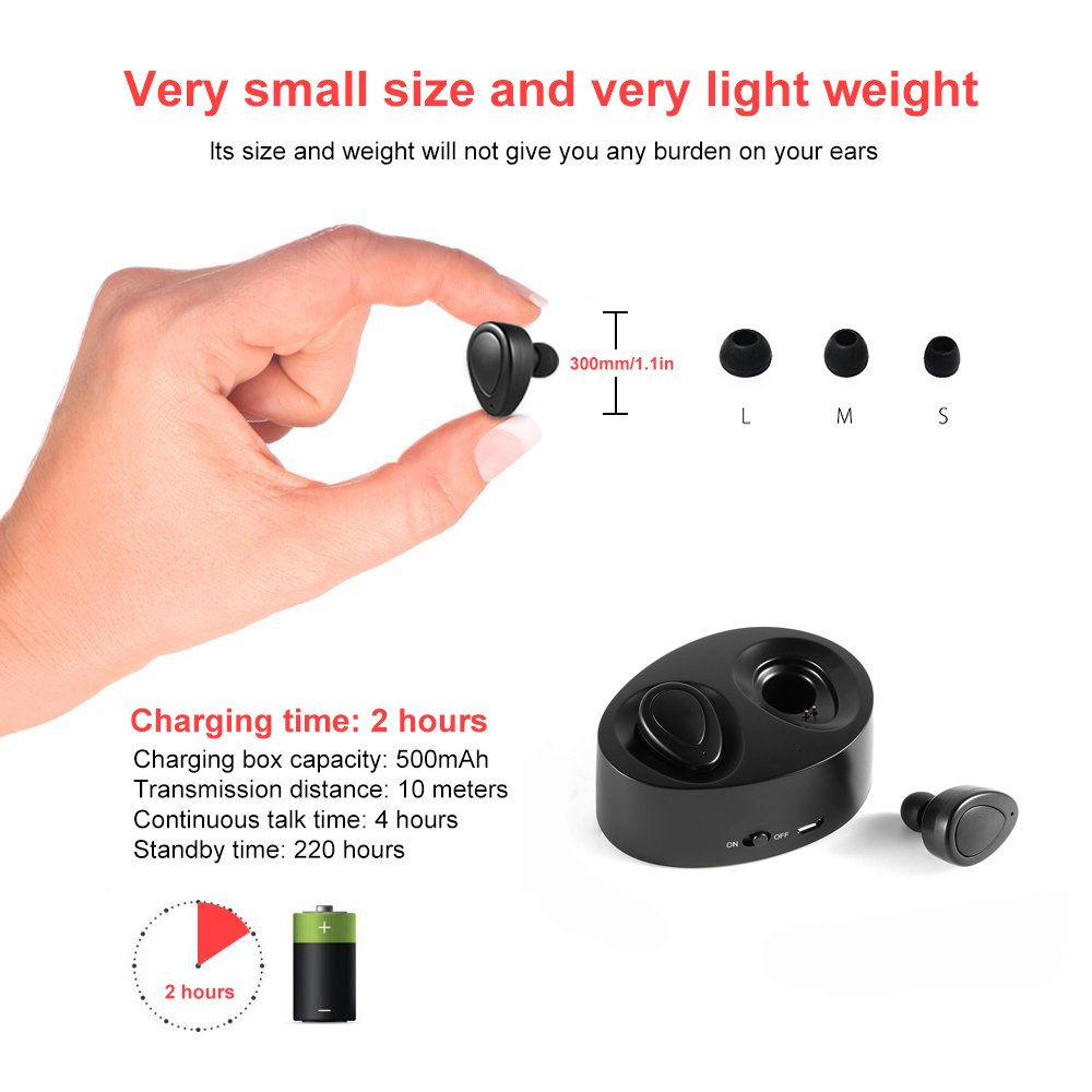 Mbuynow Mini Écouteur Bluetooth Sans Fil Oreillette Bluetooth 4.1 Stéréo Pour Sport Réduction du Bruit avec Microphone pour Apple iPhone iPad Android Samsung Ordinateur etc