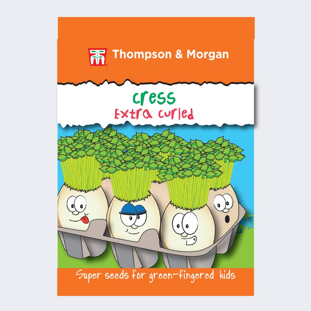 Thompson & Morgan - T&M Super Seeds for Green Fingered Kids Grow Your Own Vegetable Gardening Garden Plant - Vegetables - Cress Extra Curled