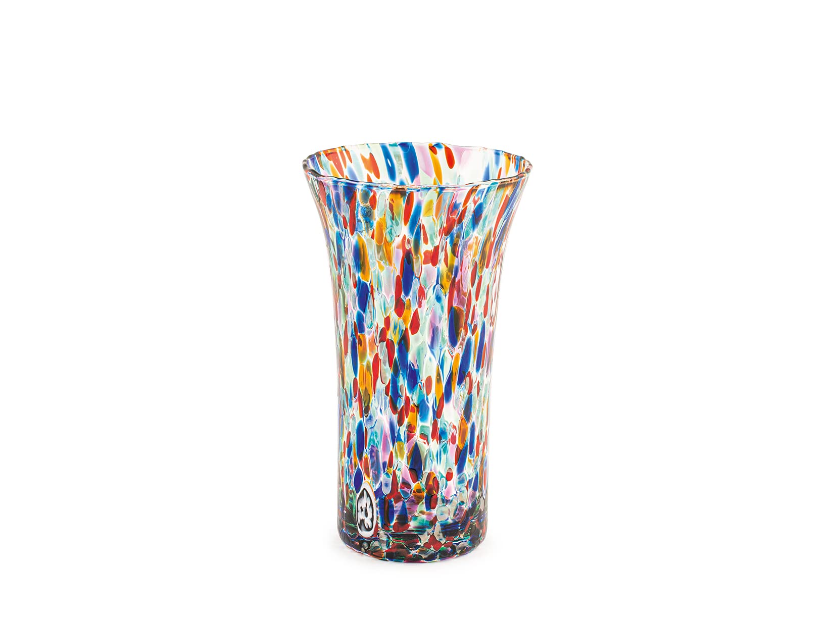 H&h Venetian Flared Glass Vase, 21 cm, Made in Italy