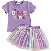 Kayotuas Toddler Baby Girl Birthday Outfit Birthday Girl T Shirt Tutu Tulle Skirts Kids Girls Cake Smash Dress Summer Clothes