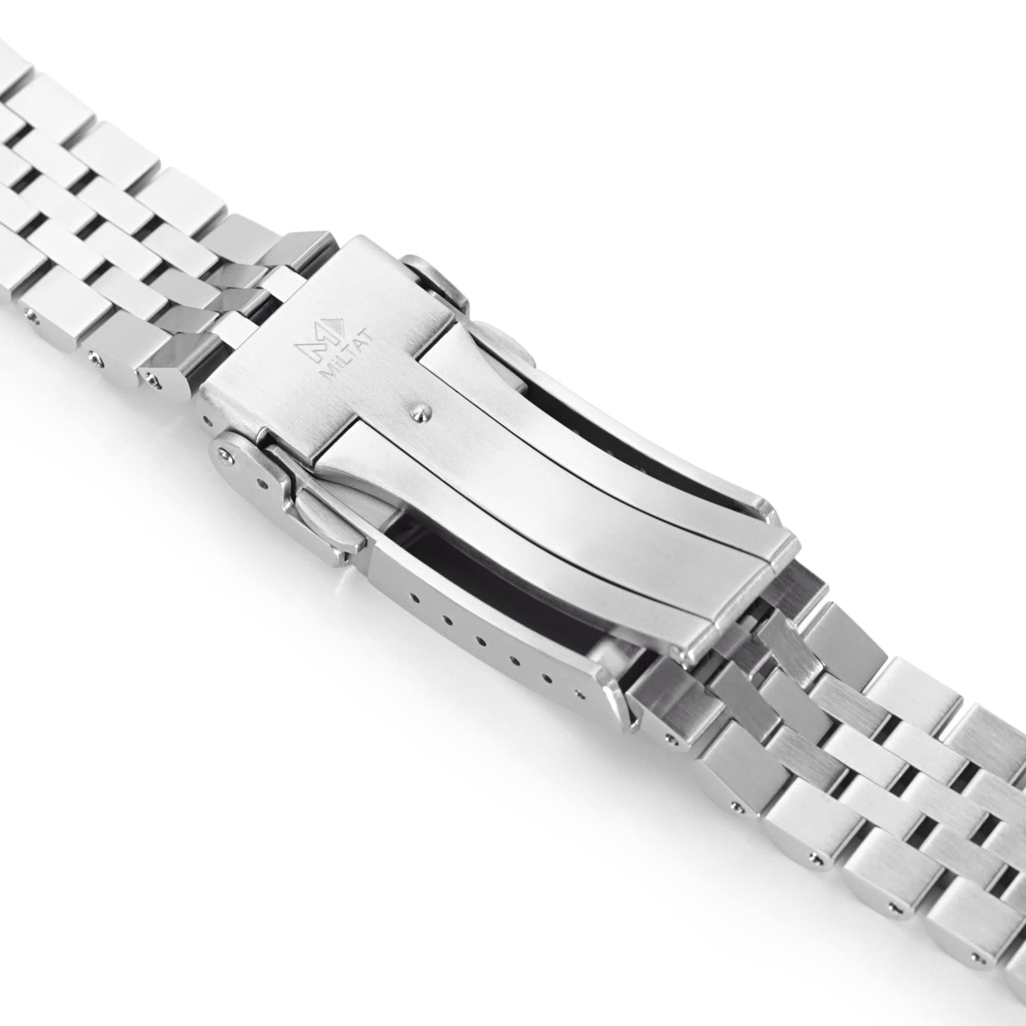 MiLTAT 20mm Super-JUB Watch Band compatible with Seiko Prospex Speedtimer SSC813 SSC815 SSC817 V-Clasp 2-Tone Polished