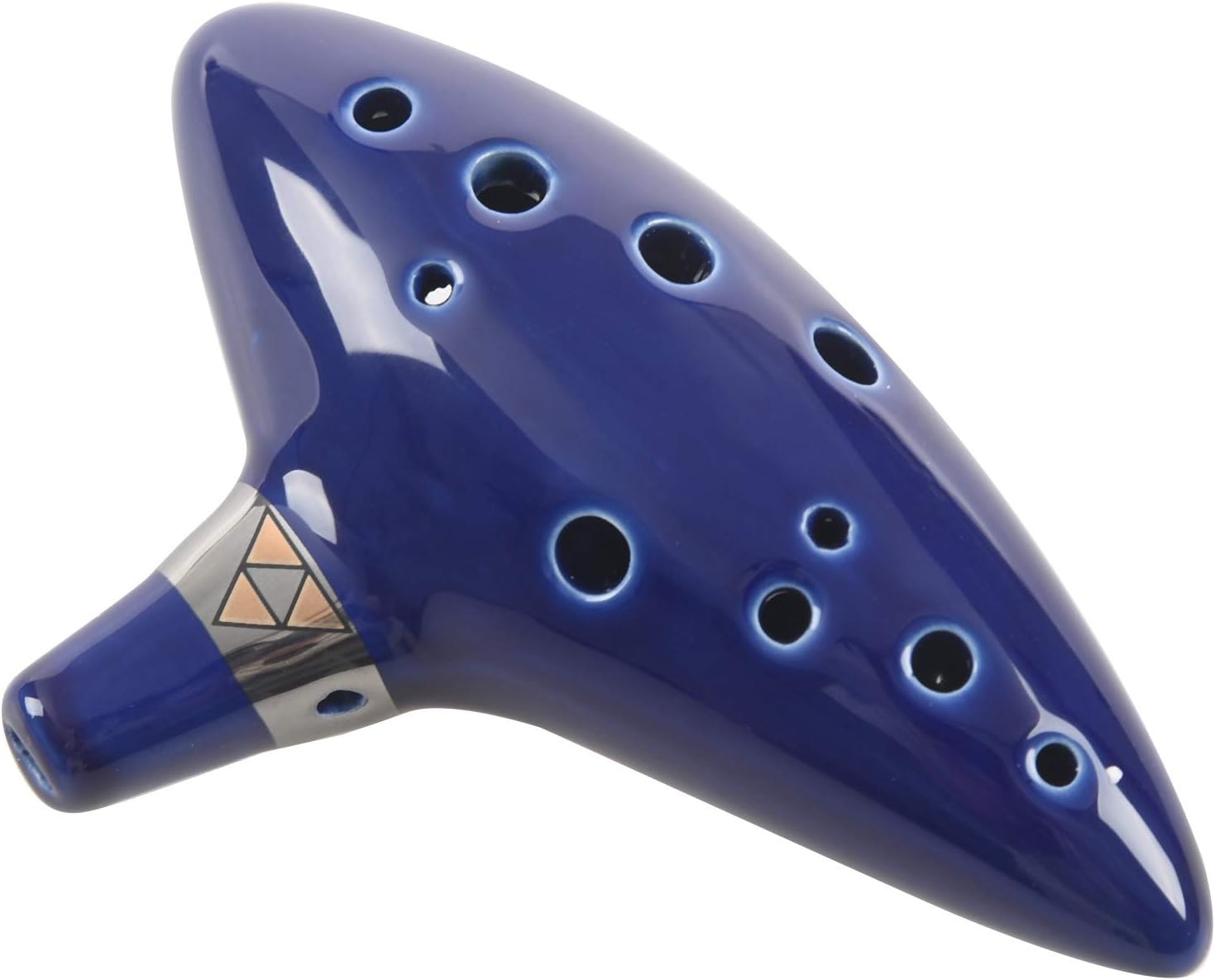 TOOGOO(R) Flute baryton en ceramique ocarina de mode C a 12 trous Blue