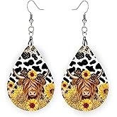 Highland Cow Earrings for Women, Trendy Earrings, Cow Dangle Earrings