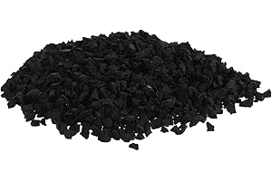 Veemoon Rubber Granules for Sports Field Turf Infill, High Elasticity Black Rubber Beads, 1kg Bag