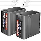2 Pack 7800 mAh NP-F970 Rechargeable Battery with