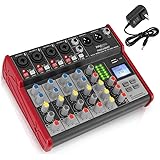 PYLE Sound 6 Channel Bluetooth Compatible Professional Portable Digital Dj Console w/USB Mixer Audio Interface-Mixing Boards 